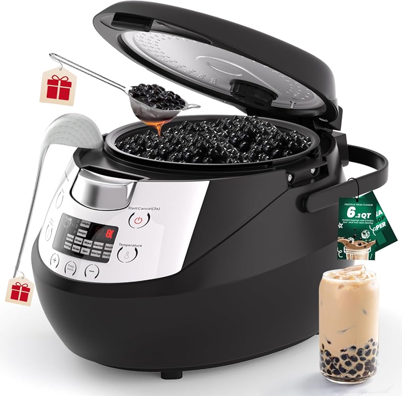 WantJoin 6L Commercial Boba Cooker - Automatic Bubble Tea Pearl Maker 