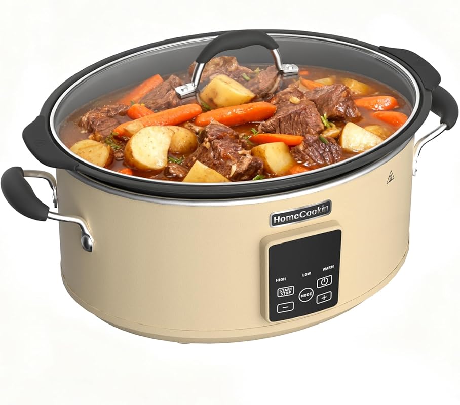 HOMECOOKIN 10 Quart Digital Programmable Slow Cooker with Timer, Large