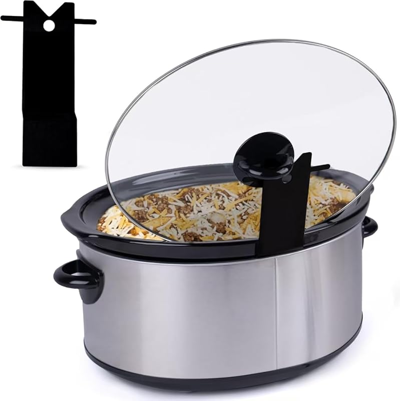 Space-Saving Slow Cooker Lid Holder Stand for Clean Kitchen & Convenie