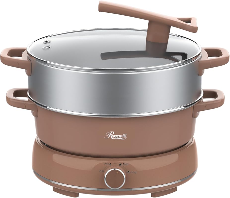 Rosewill 12.7 QT Electric Hot Pot Slow Cooker, Split Design, 1600W