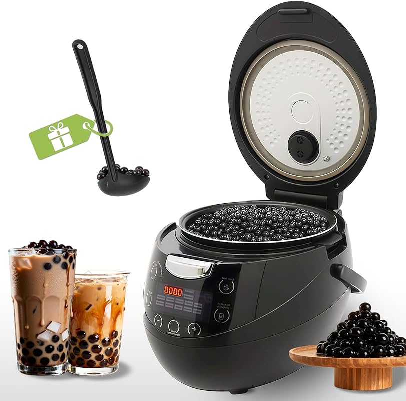 6L Commercial Boba Cooker: Automatic Tapioca Maker with Even Heat for 
