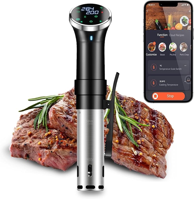 WiFi Sous Vide Immersion Cooker: 1100W with App Control, 3D Heating & 