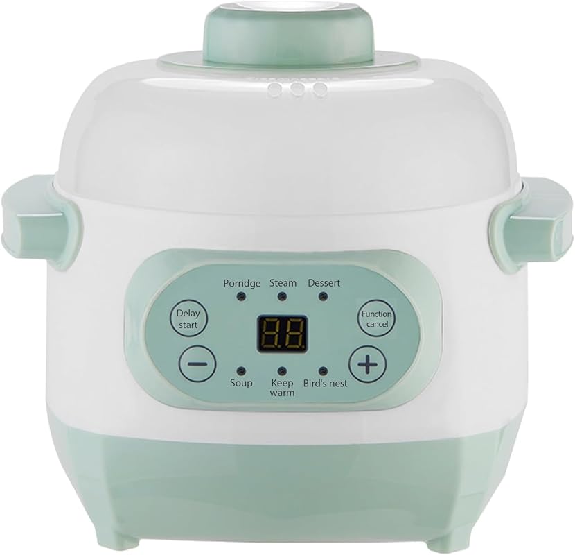 1L Electric Slow Cooker with 6 Cooking Modes, Digital Timer, and Lid f