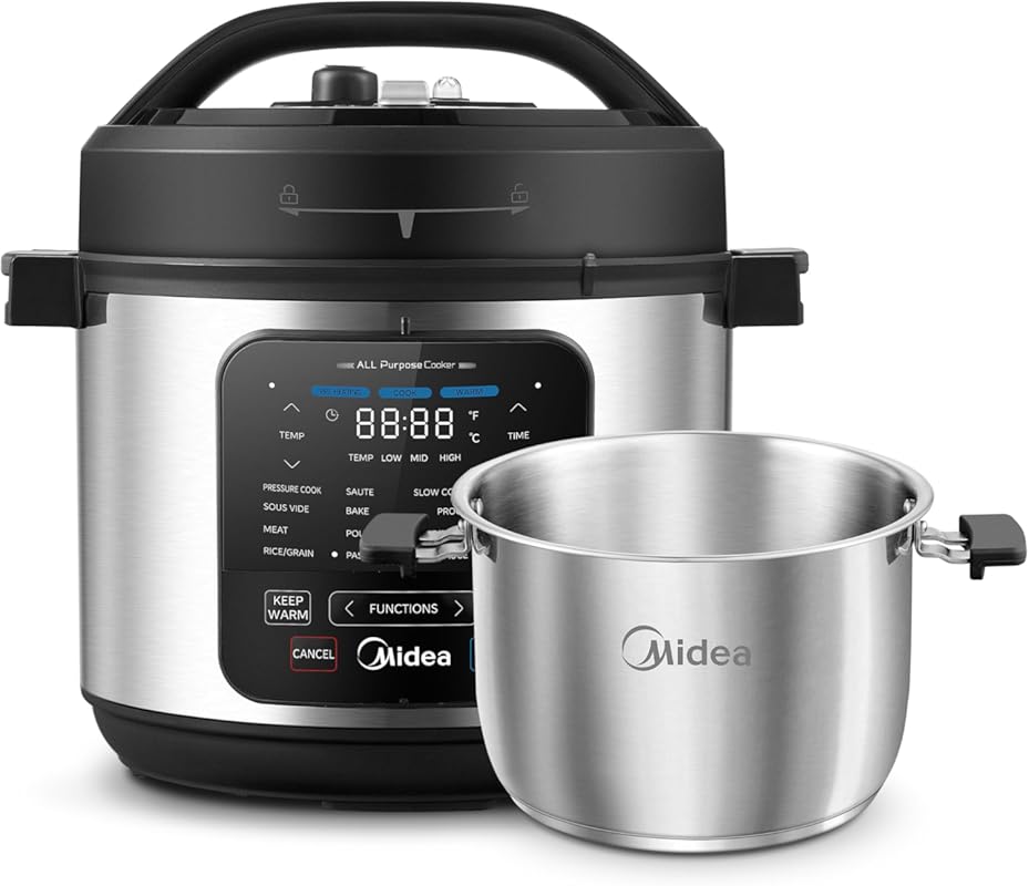 Midea 6QT 10-in-1 Electric Pressure Cooker, Slow Cooker, Steamer, Sous