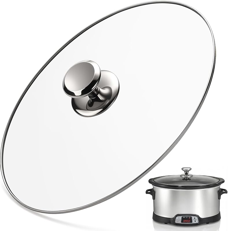 Oval Glass Replacement Lid for 8 Quart Hamilton Beach 33480 Slow Cooke