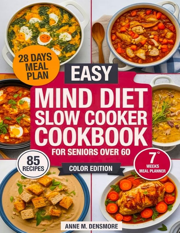 MIND Diet Slow Cooker Cookbook for Seniors: Boost Memory, Energy, and 