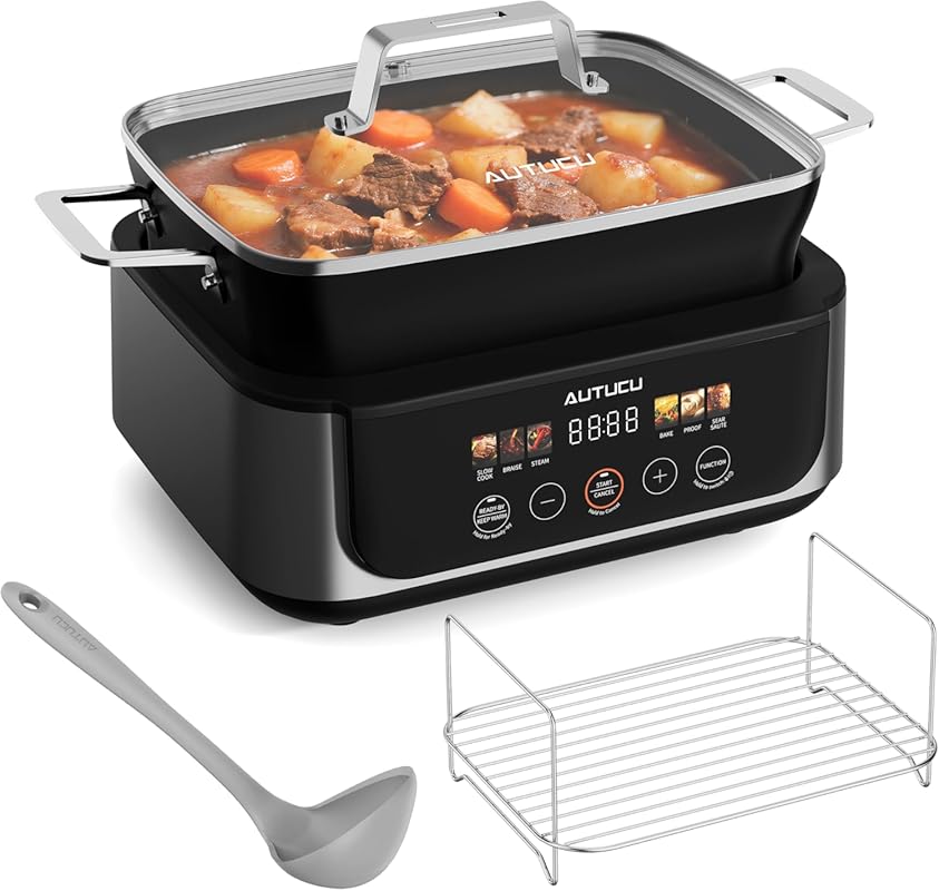 Slow Cooker 7 Quart | Programmable Multi-Cooker PFOA-Free Ceramic Coat