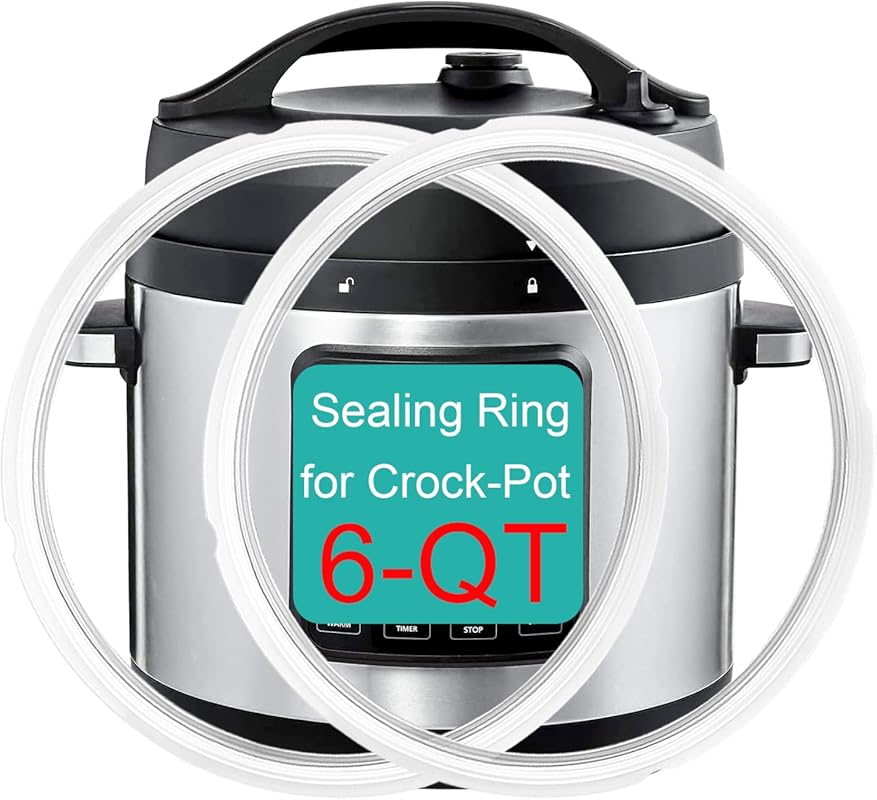 2-Pack Crock Pot 6 Quart Power Cooker Sealing Rings - Replacement Sili