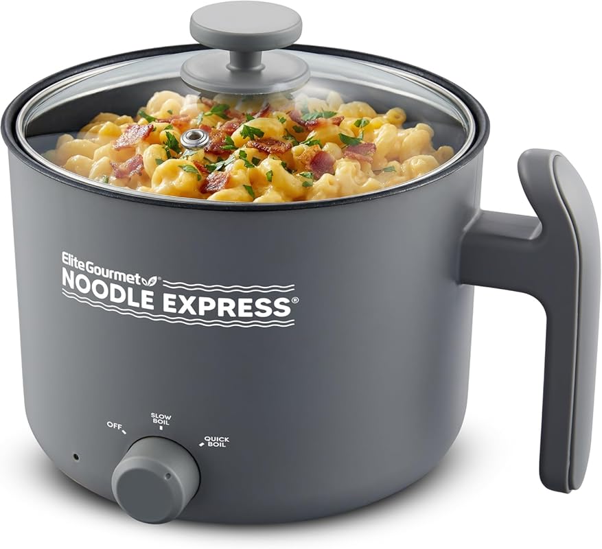 Elite Gourmet NOODLE EXPRESS Electric Hot Pot: PFAS-Free Ceramic Non-s
