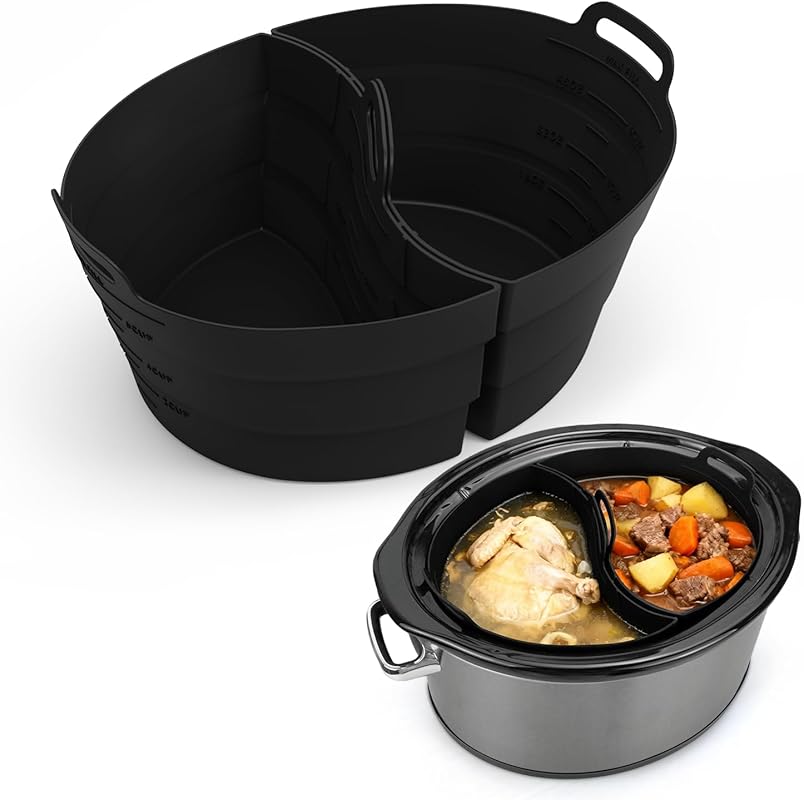 ChefAid Reusable Silicone Slow Cooker Divider Liners with Handle, 2-Pa