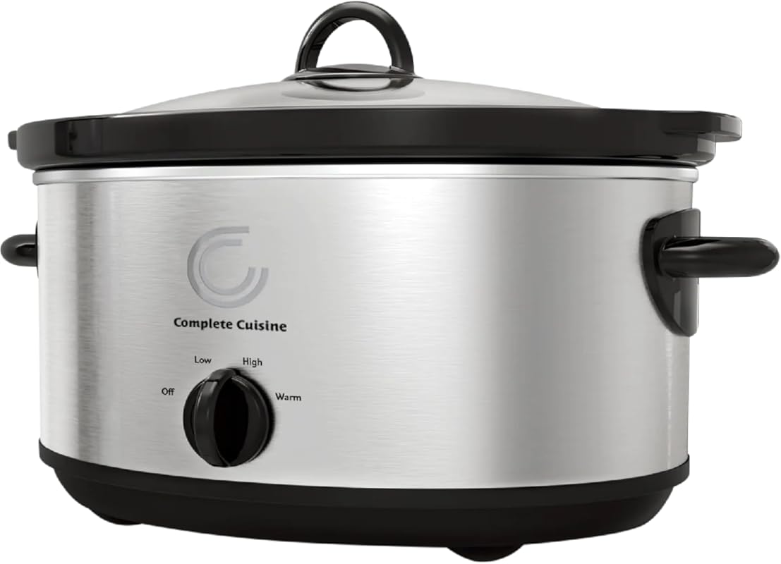 Complete Cuisine CC-SL-7000-SS 7-Quart Oval Slow Cooker with Stainless